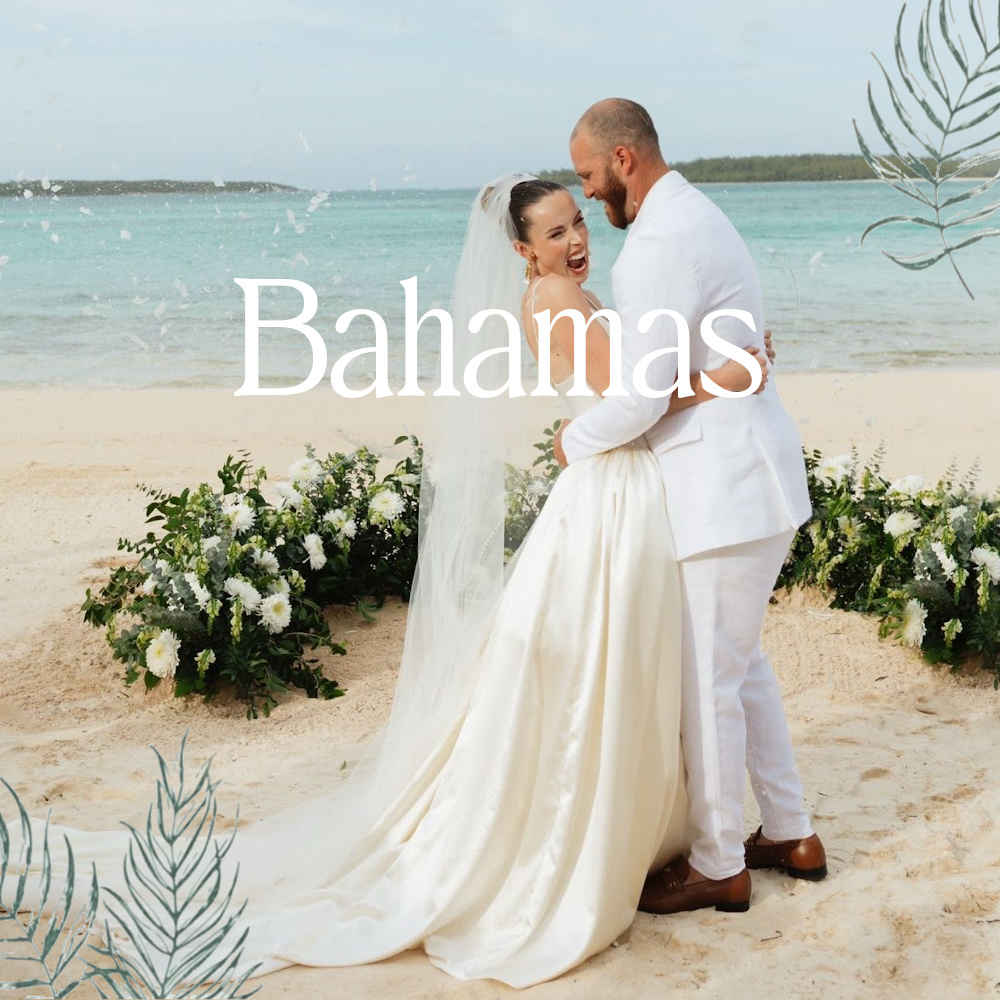 couple on beach in the Bahamas